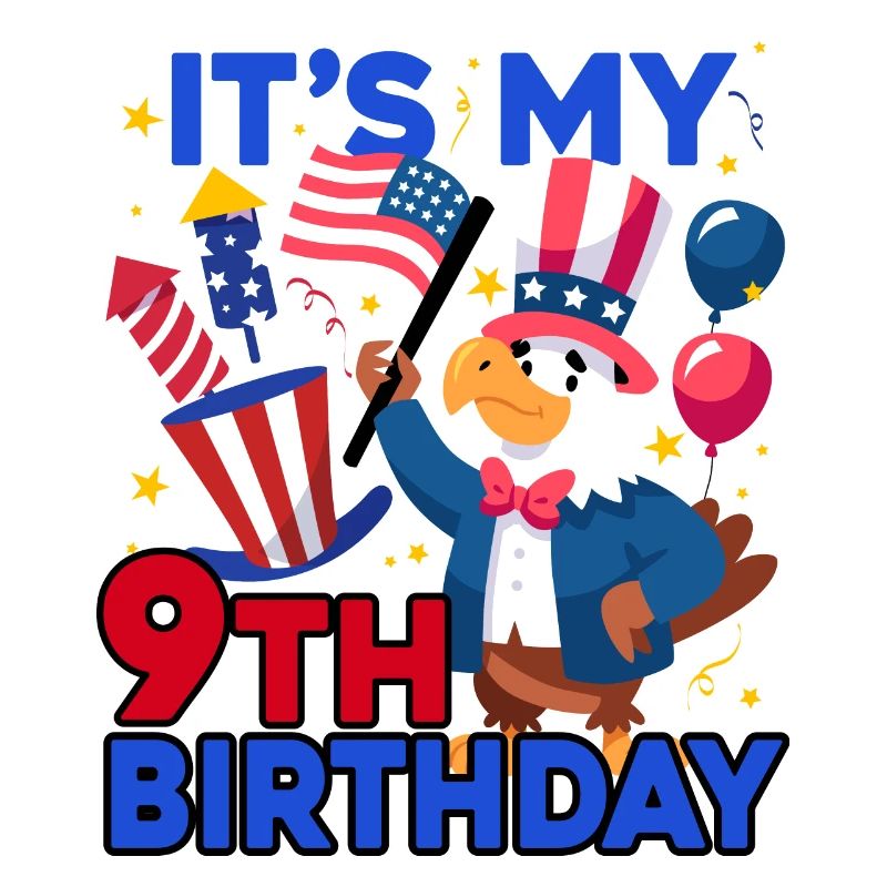 It's my 9th birthday Firecracker Kid 4th Of