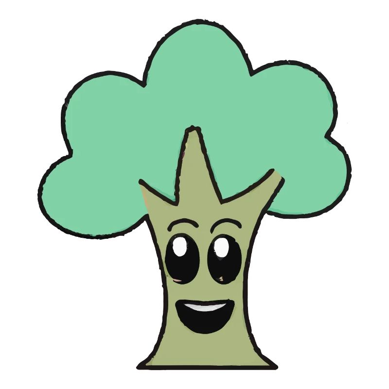 Tree with face Smile Cute tree
