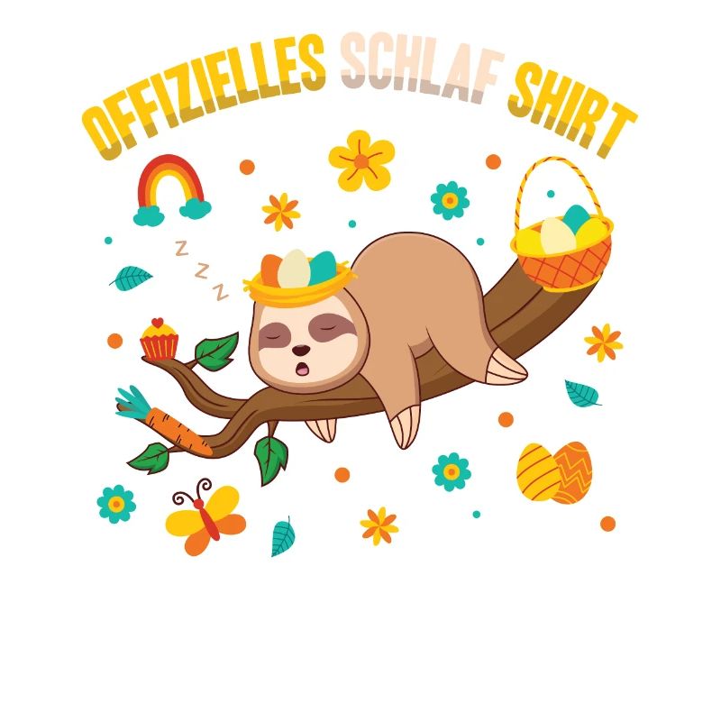 Official Sleep Shirt Cute Easter Sloth