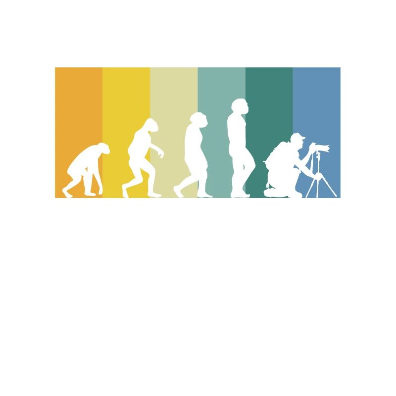 Evolution Fotograf mit Stativ- retro sunset