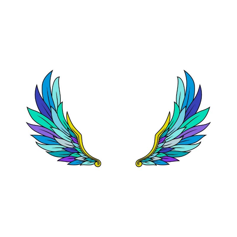 Flügel auf dem Rücken wie ein Engel oder Vogel