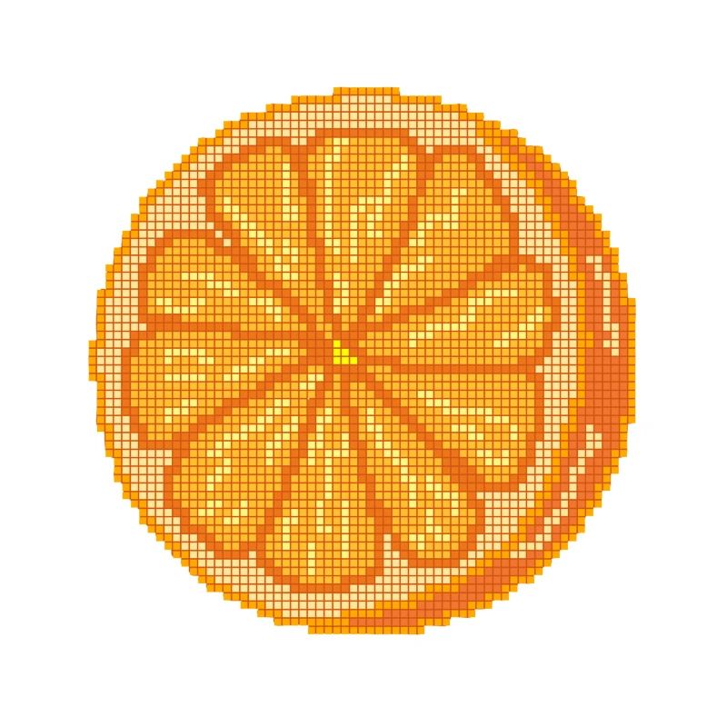 Fruit orange pixélisé