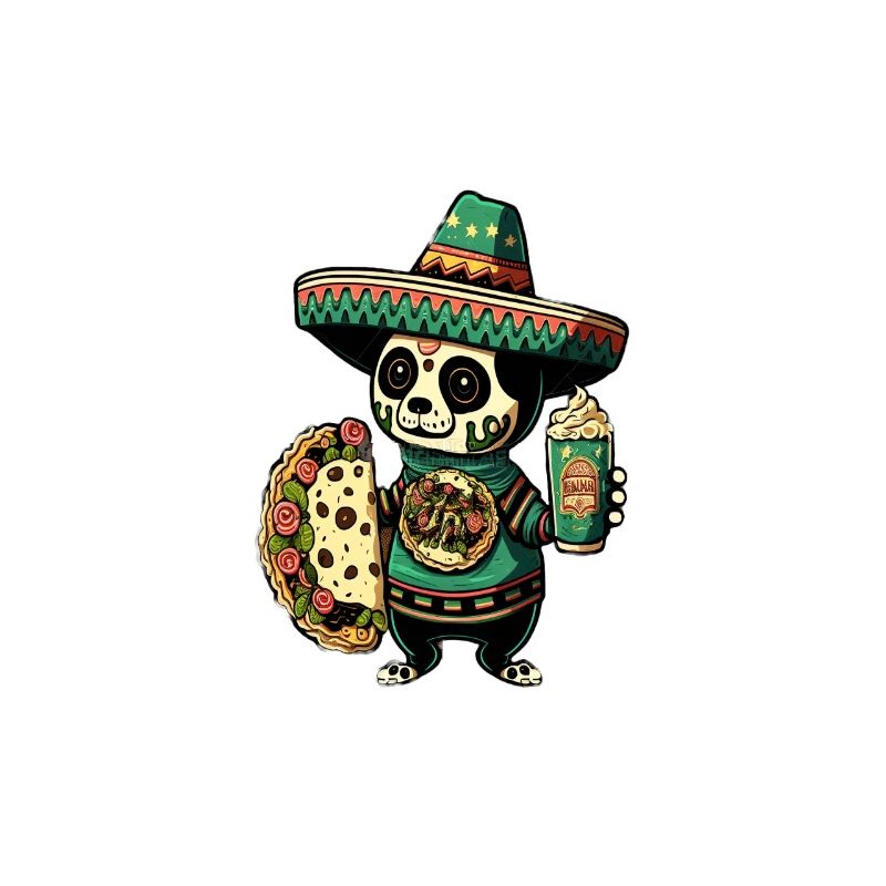 Panda mignon mangeant des tacos Panda mexicain Taco ours