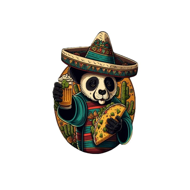 Panda mignon mangeant des tacos Panda mexicain Taco ours