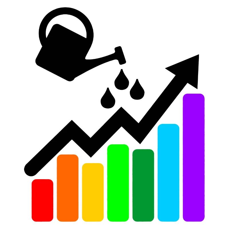 Better results colored graph and watering can