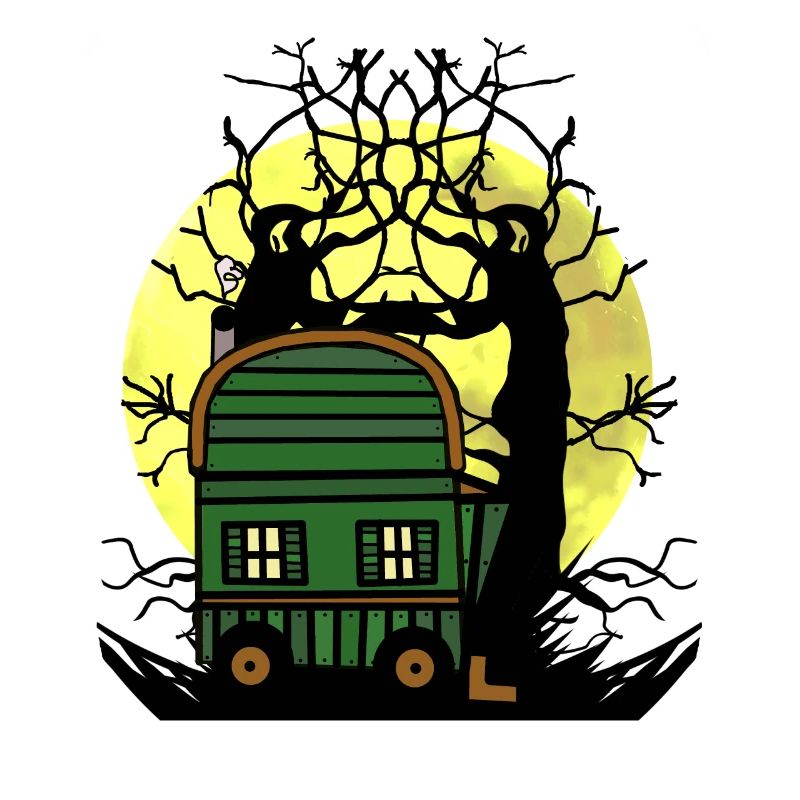 Construction trailer full moon nature nature lover tree