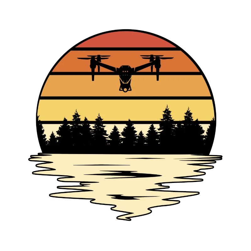 Retro Graphic Drone Flying Quadcopter Pilot RC Dro