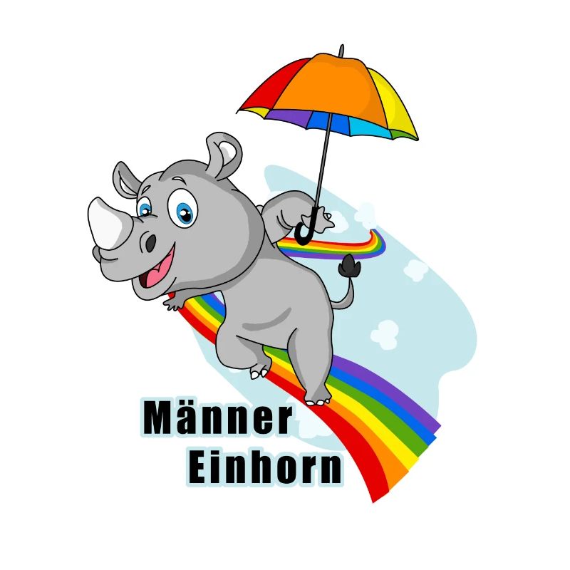 Männer Einhorn auf dem Regenbogen