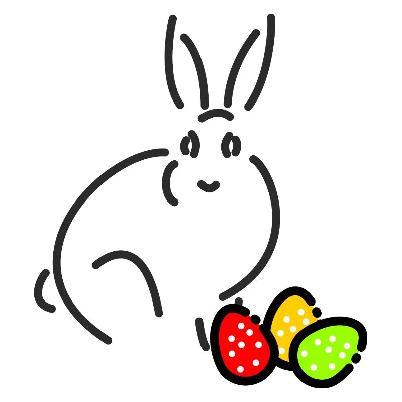 The Easter Bunny with colourful Easter eggs