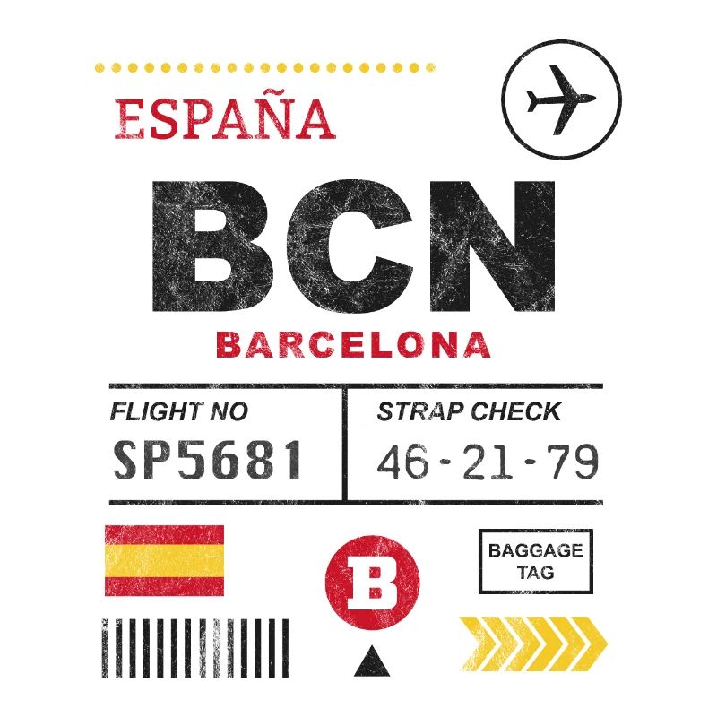 Étiquette de l’aéroport de Barcelone
