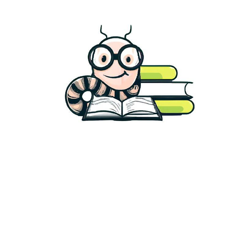 Bookworm with nerd glasses read bookworm