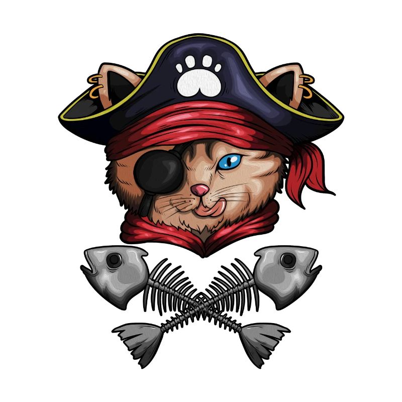 Pirate Cat Pirate Costume Cat Skeleton Fish