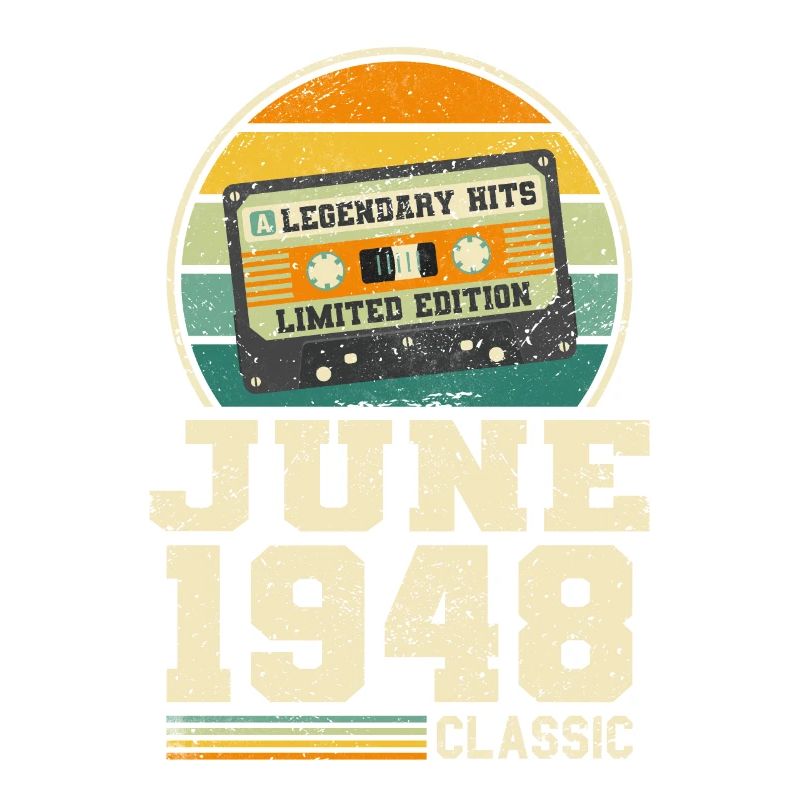 75. Geburtstag Juni Jahrgang 1948 Geschenkidee