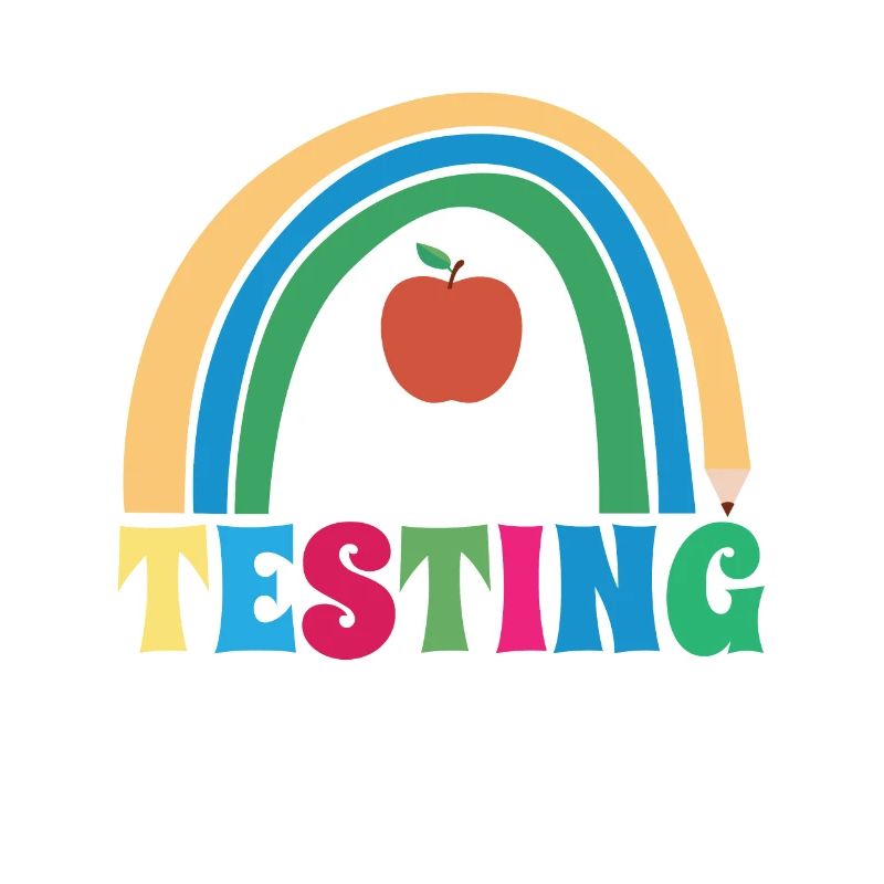Testing Day Shool Teacher Student Rainbow