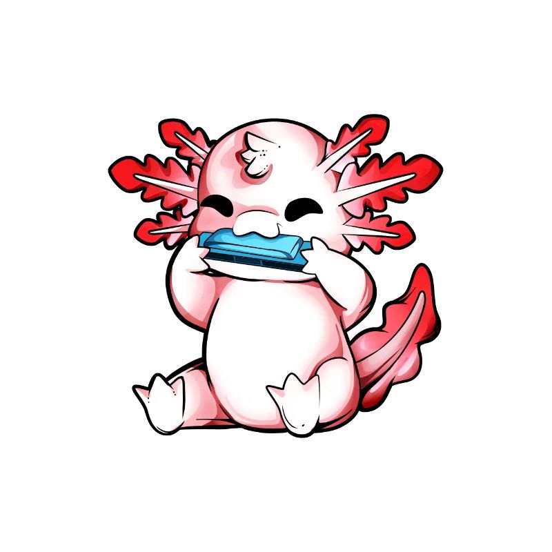Axolotl plays harmonica