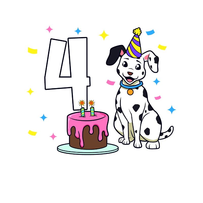 Mit Dalmatiner - Mädchen Geburtstag 4 Jahre