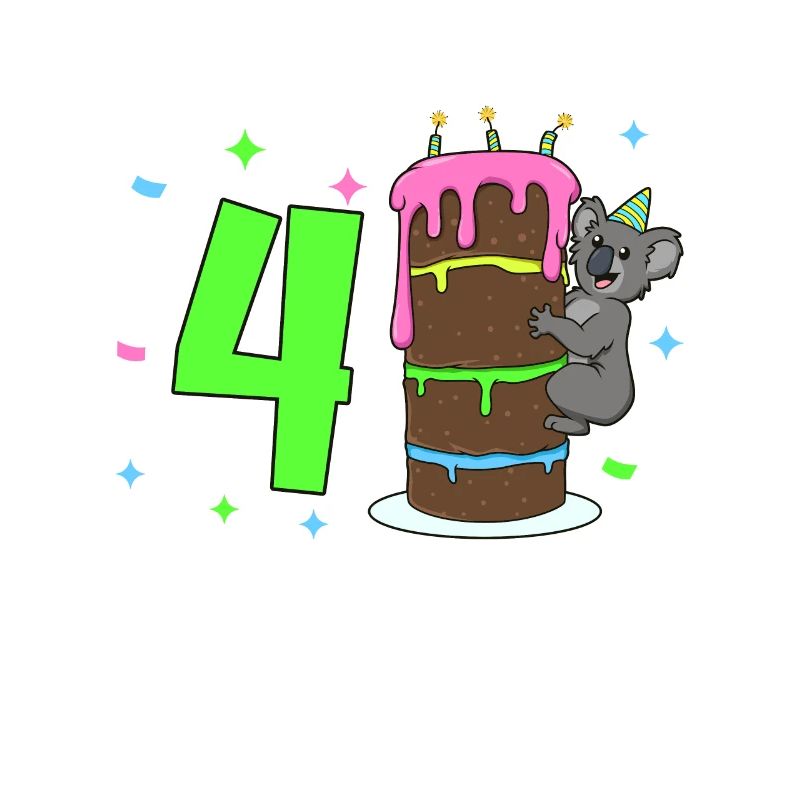 Mit Koala - Kinder Geburtstag 4 Jahre
