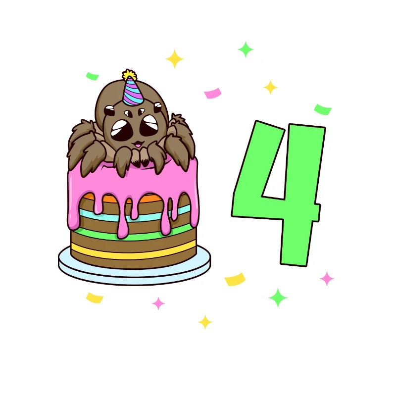 Mit Spinne - Kinder Geburtstag 4 Jahre