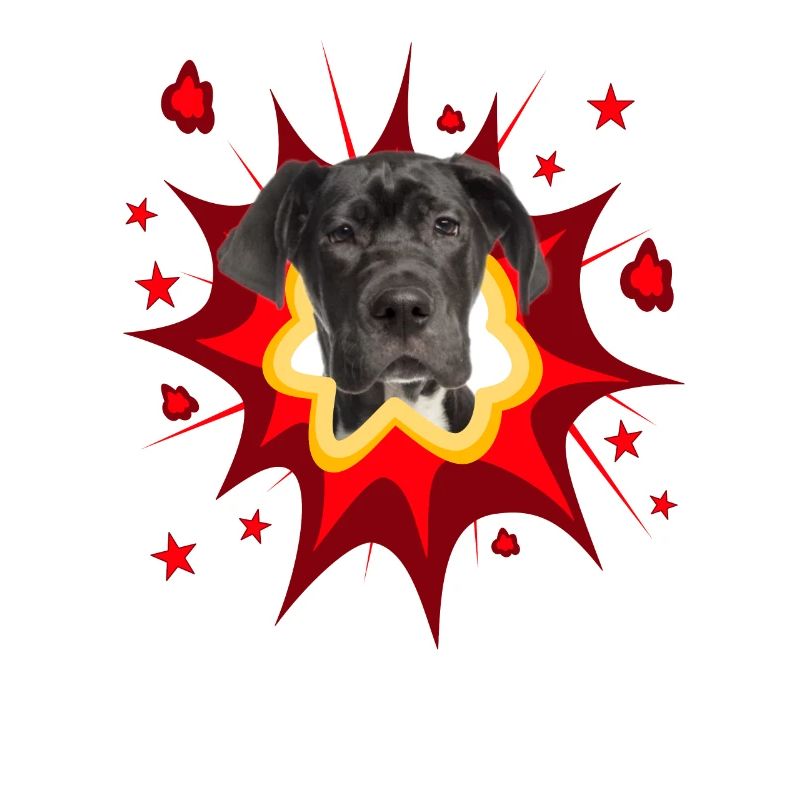 Comic Dog Design - Pow - Great Dane