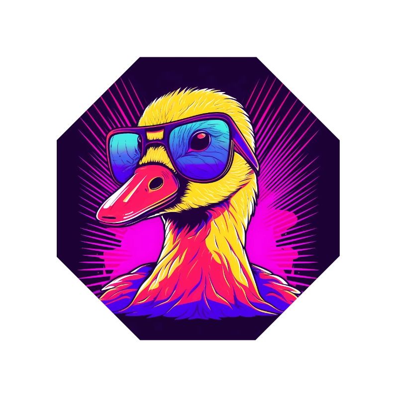 Synthwave Duck with Sunglasses