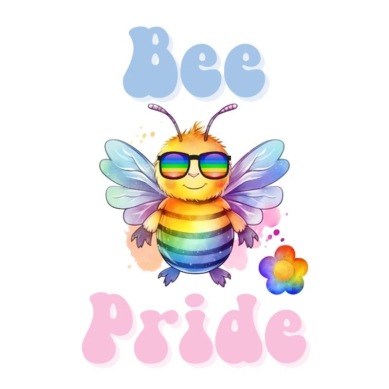 Funny pride bee rainbow colors sunglasses