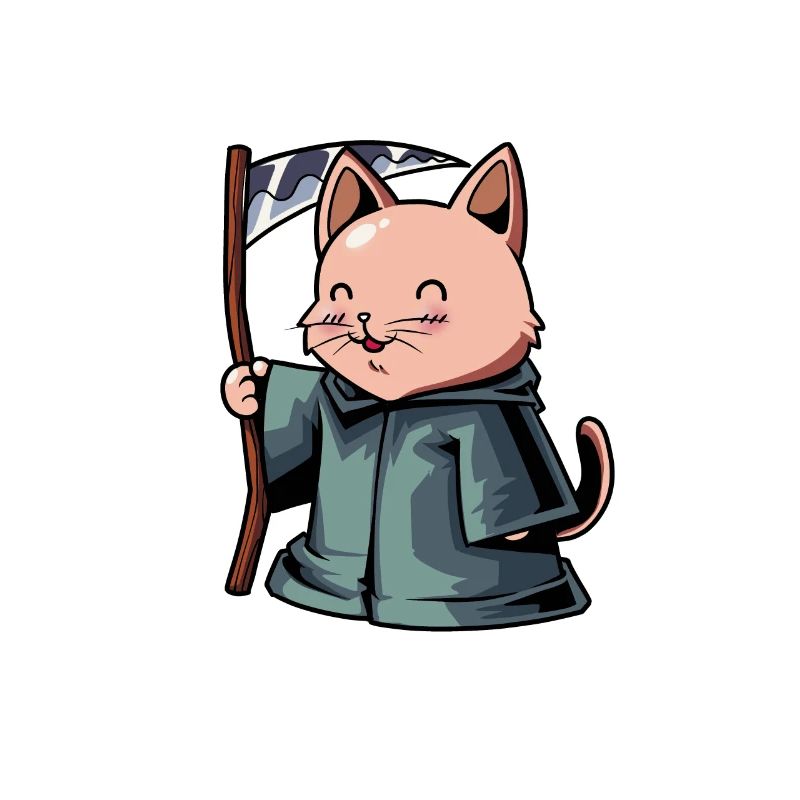 Cute Cat Grim Reaper