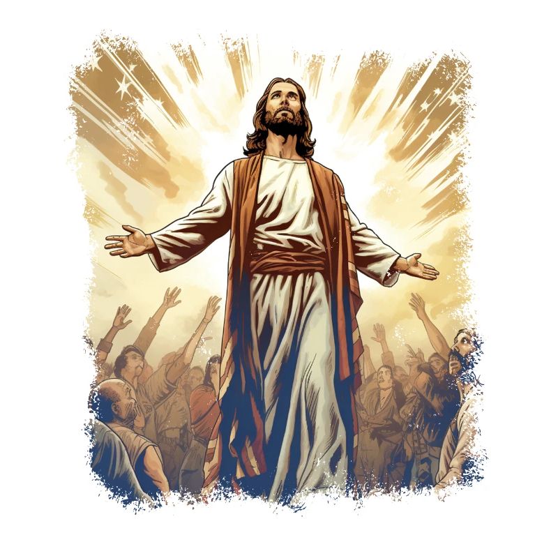 Jesus Erstrahlt Im Himmlischen Licht Der Hoffnung