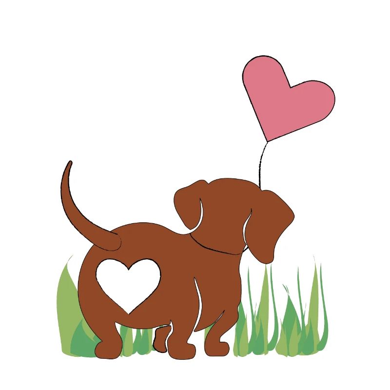 Dachshund with heart - gift - gift idea