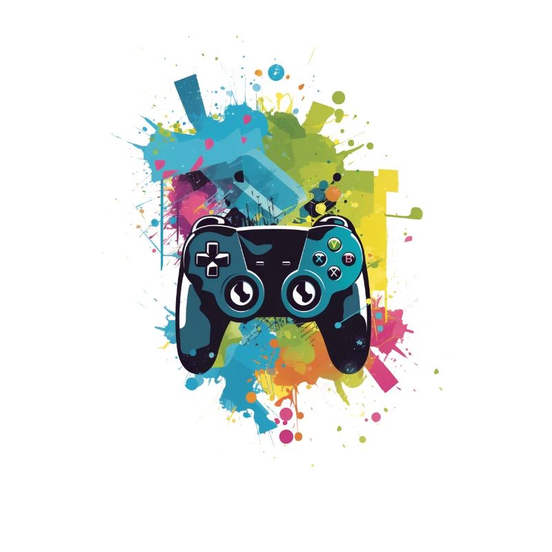 Abstract gaming controller with many colors