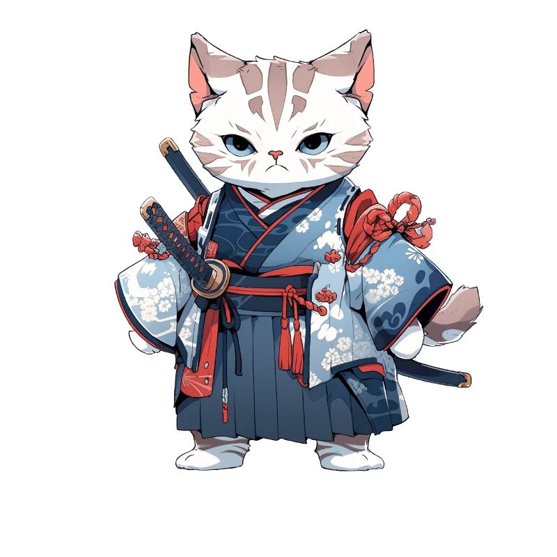 Asia Cat Japanese Samurai Samurai