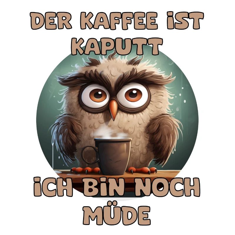 Lustiger Spruch Der Kaffee ist Kaputt mit Eule