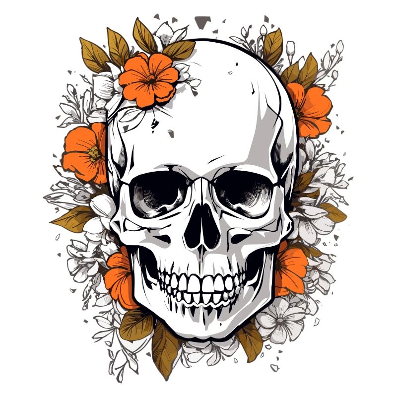 Crâne avec des fleurs