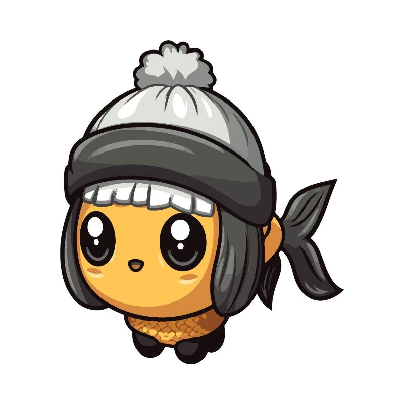 Fisch Winter Comic Niedlich