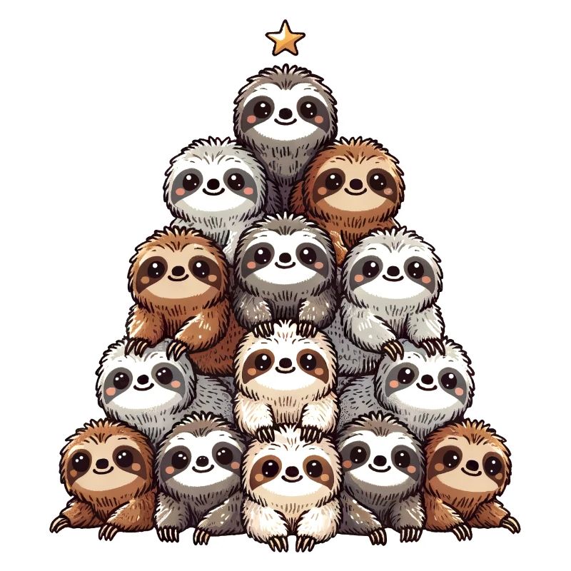 Sloth Christmas Tree Pattern