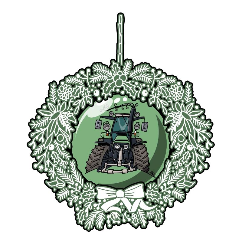 Weihnachtskranz Grün Traktor 617