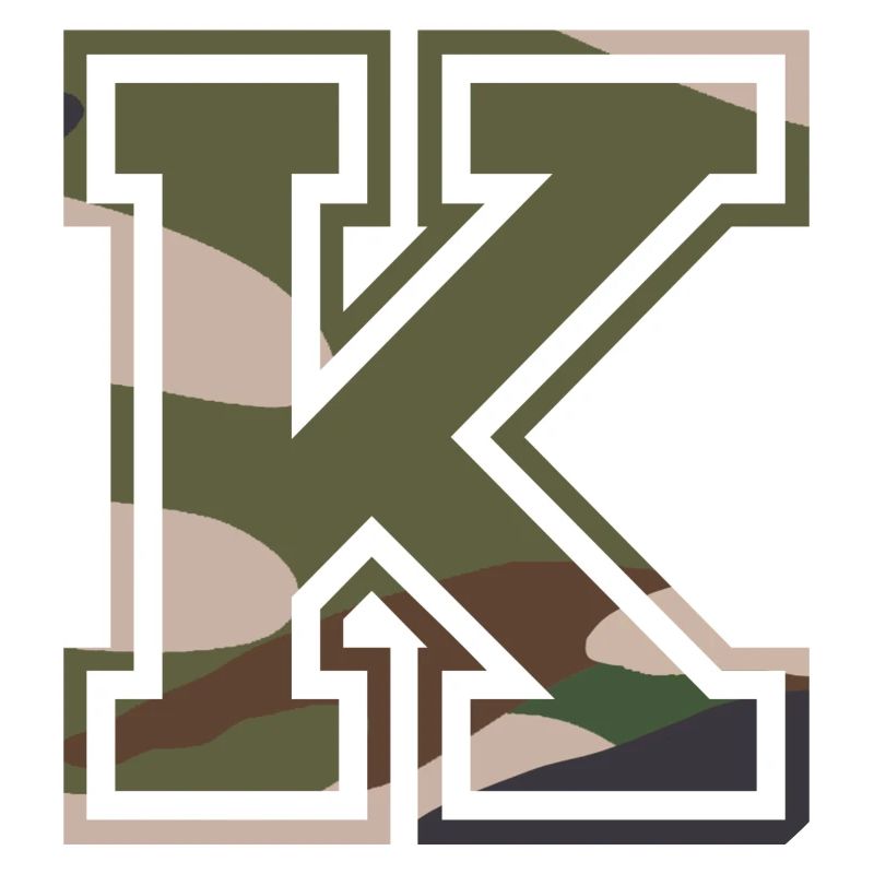 K, Monogramme, Camouflage Vert-Marron