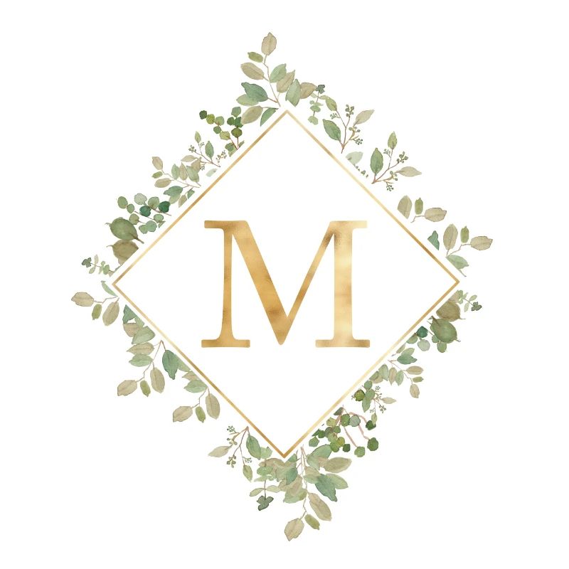 M Monogram Eucalyptus Wreath