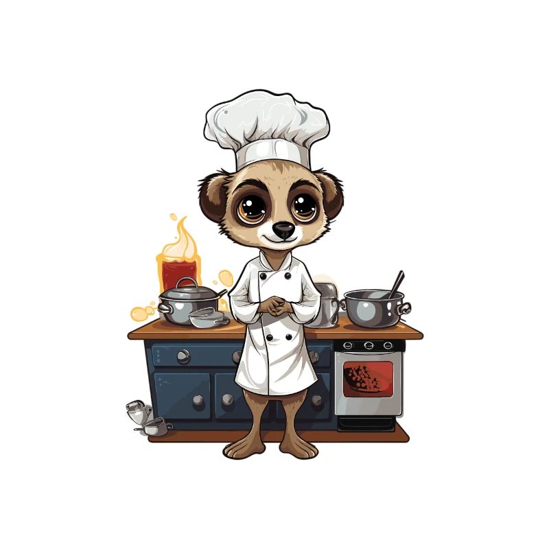 Erdmännchen kochen Koch Kochmütze Herdmännchen
