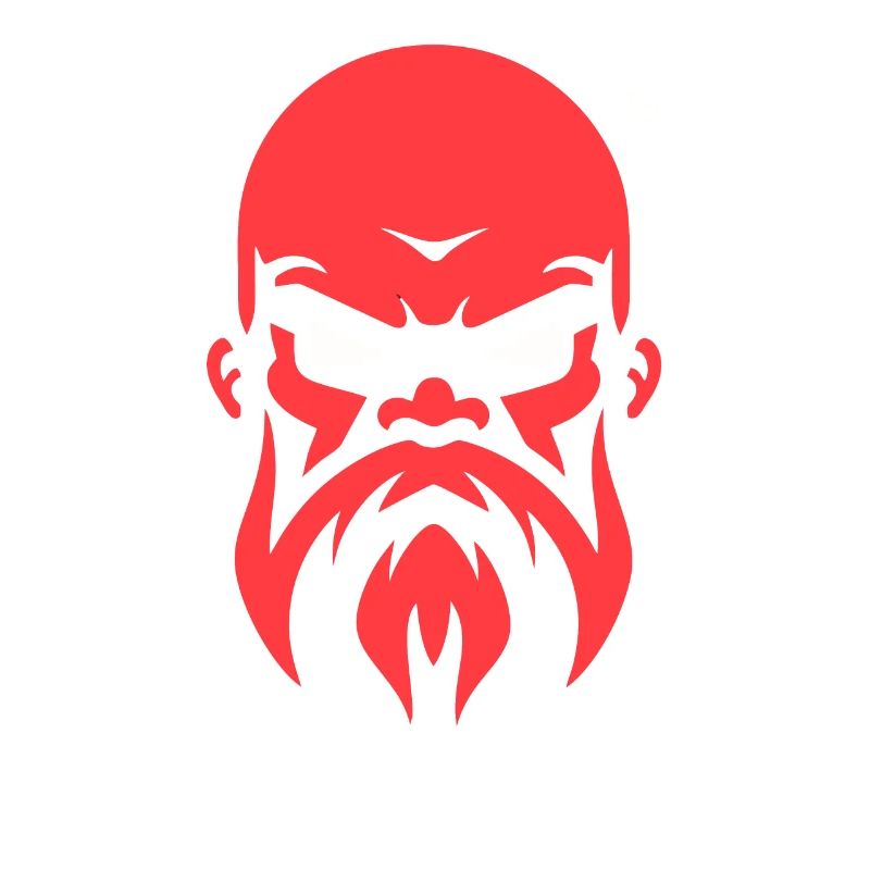 Bald man with beard, strong guy