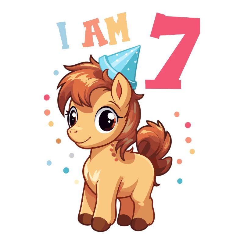 Ich bin 7 Jahre alt Pferde Pferd 7. Geburtstag