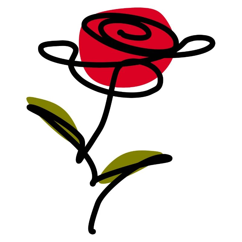Blume rot one line art Geschenk Muttertag