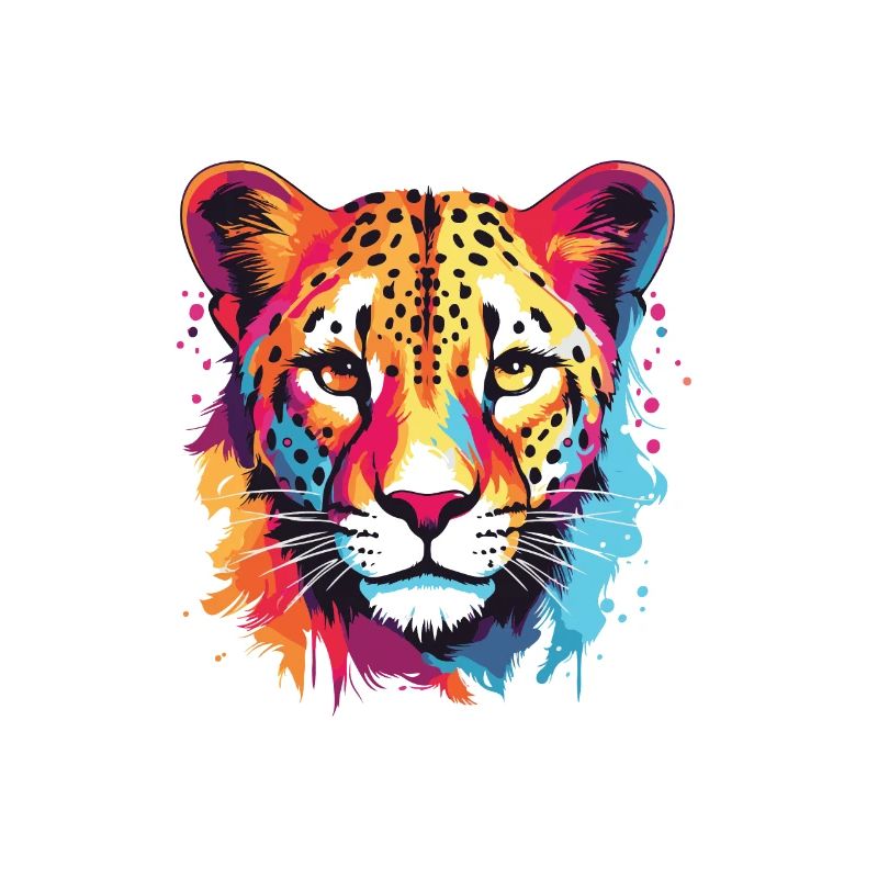 Tête de guépard Pop Art