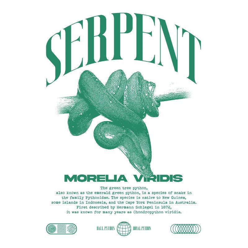 Grüner Baum Python Modern Reptile Keeper Streetwear