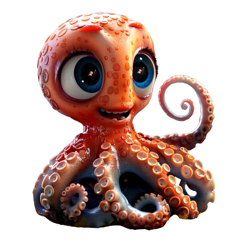 Octopus Small Octopus Cuttlefish Cute Octopus
