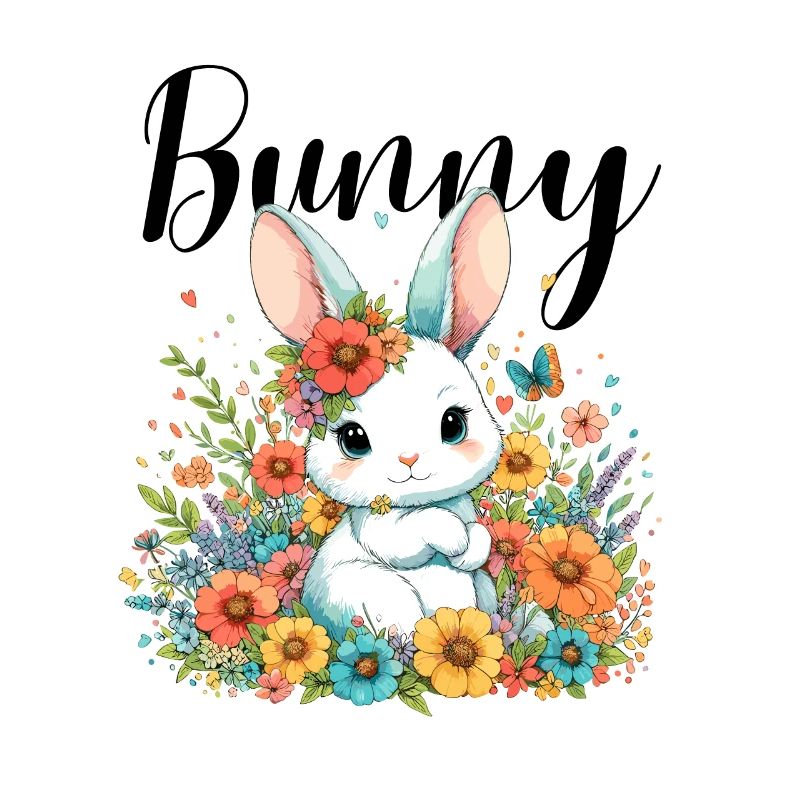 Lapin Lapin Maman Pâques Lapin De Pâques Fleurs Mignon