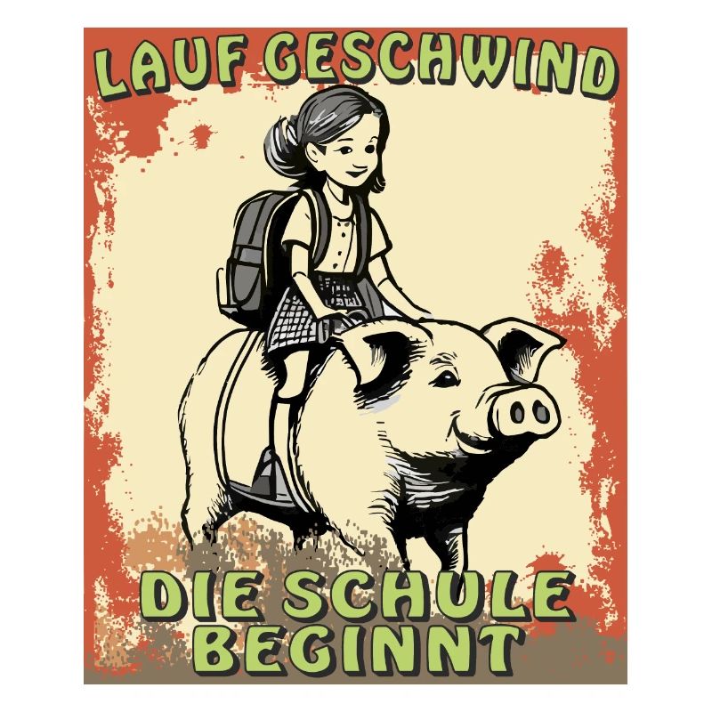 SCHWEIN MÄDCHEN SCHULE BEGINNT
