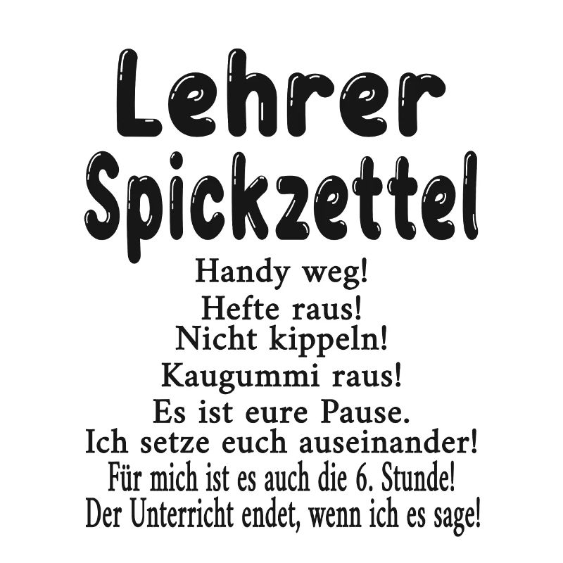 Lehrer Spickzettel