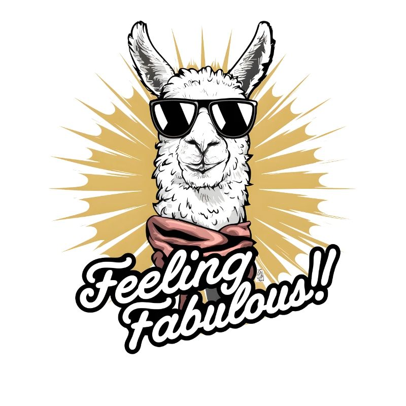 Stylish Llama Art: Feeling Fabulous!