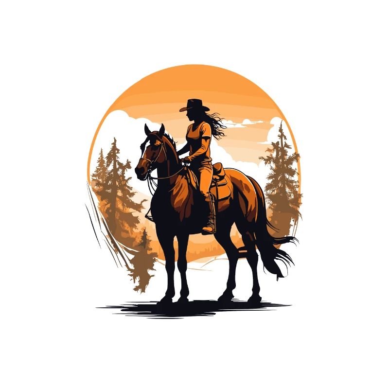 Conception de cavalier emblématique de chevaux esthétiques