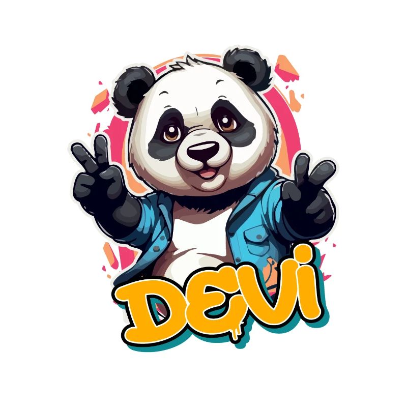 DEVI - Schöner Jungen Name mit coolem Panda